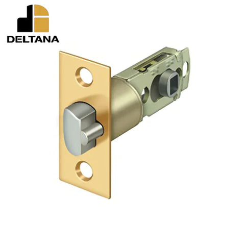 Deltana - Square Adjustable Latch Entry - 2-3/8" Backset - 1 3/8" - 2" Door Thickness -  Lifetime Brass