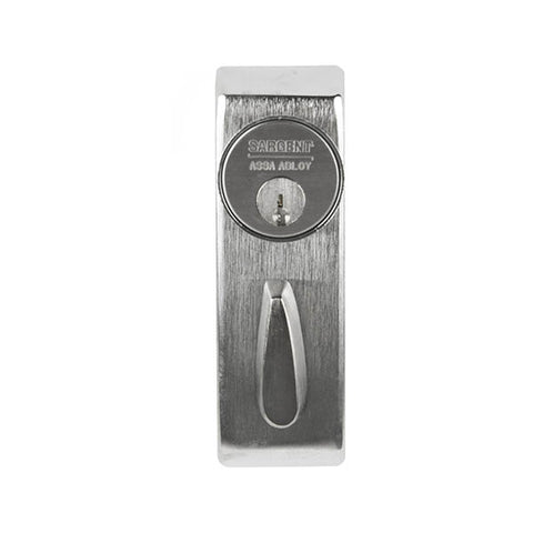 Sargent - 113-26D-SGT - Auxiliary Outside Control Exit Device Trim - Classroom Function Key Locks/Unlocks - Mortise Cylinder Included - Satin Chrome