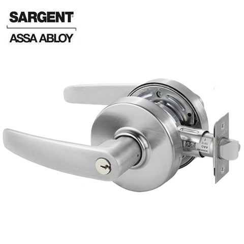 Sargent - 28-7G05-LB - Line Bored Knob - Entrance/Office Cylindrical Lever Lockset - B-Rose - RA Keyway - Deadlatch - Non-Handed - Grade 2 - Satin Chrome 26D
