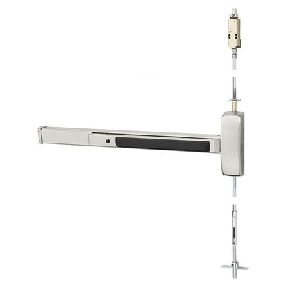 Sargent - WD8613F - Concealed Vertical Exit Rod - #41 Cylinder - 33" x 36" - RHR - Satin Stainless Steel - Grade 1
