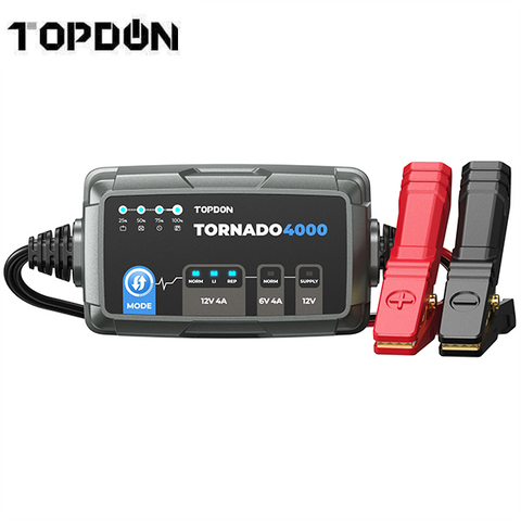 TOPDON - Tornado 4000 - Battery Charger - Lead-Acid Battery - Lithium-Ion Battery - 65W