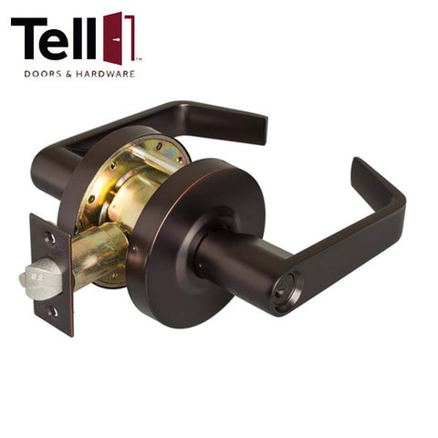 TELL - CL102069 - Cortland Standard Duty Cylindrical Leverset - Storeroom - Oil Rubbed Bronze - 2-3/4" Backset -  Grade 2