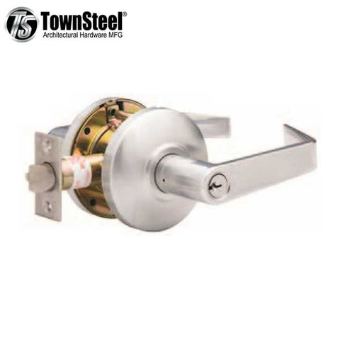TownSteel - CSRC-1-84-S  - Commercial Lever Set Handle  - Clutch Lever Set  - 2-3/4 " Backset - Satin Chrome - Classroom -  Grade 2