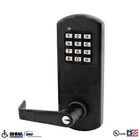 TownSteel - XCE2010S - Electronic Push Button Lever Set - Rigid Lever Set - Black Finish  - Grade 1