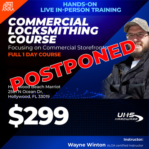 Hands-On Live In-Person Training - Commercial Locksmithing Training Course - Focusing on Commercial Storefronts - Full 1 Day Course (Hollywood, Florida)