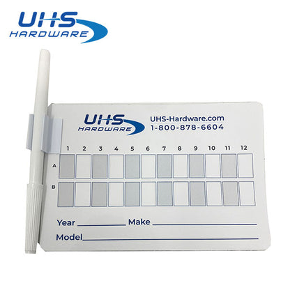 UHS Hardware - Magnetic Lock Decoding Chart w/ Dry Eraser Marker - 6" x 4"