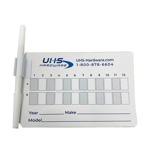 UHS Hardware - Magnetic Lock Decoding Chart w/ Dry Eraser Marker - 6" x 4"