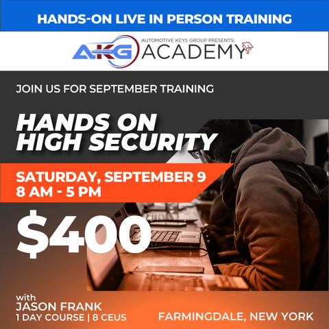 Hands-On Live In-Person Training - Hands On High Security With Jason Frank - 1 Day Course - 8 CEU's (September 9, 2023 - Farmingdale, NY)