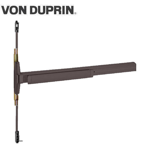 Von Duprin - 3347AEO - Panic Rim Exit Device - Narrow Stile Pushpad - 36" - Night Latch - Field Reversible - Less Trim - Dark Bronze Aluminum - Grade 1