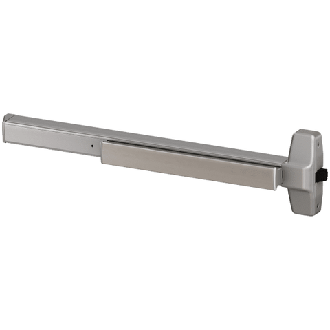 Von Duprin - 78EO - Rim Exit Device - Exit Only - Wide Stile Pushpad - Satin Aluminum Clear Anodized Aluminum Finish - 36in - Non-Handed