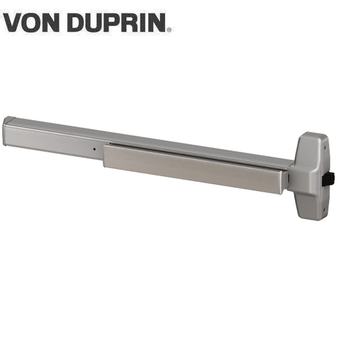 Von Duprin - 78EO - Rim Exit Device - Exit Only - Wide Stile Pushpad - Satin Aluminum Clear Anodized Aluminum Finish - 36in - Non-Handed