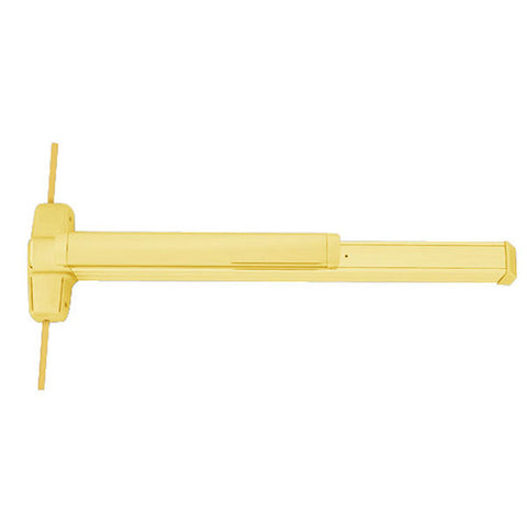 Von Duprin - 9927EO - Surface Mounted Vertical Rod Exit Device - Exit Only - Fire Rated - No Trim - Hex Key Dogging - Bright Brass - Field Reversible - 3 Foot