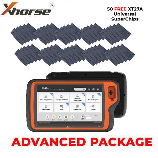 Xhorse - VVDI Key Tool PLUS Tablet - All In One Key Tool - ADVANCED PACKAGE + 50 FREE XT27A Universal Transponder Chips