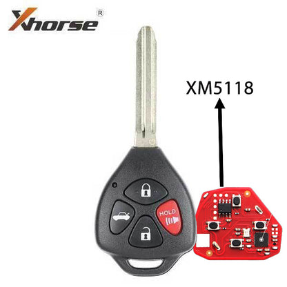 Xhorse - Toyota Style / 4-Button Universal Remote Head Key for VVDI Key Tools - XM5118 Chip - (Wireless) (Replacement For XKTO02EN)