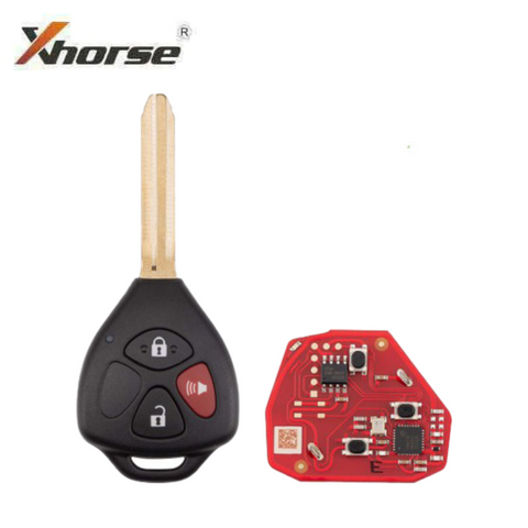 Xhorse - XKTO24EN - Toyota Style / 3-Button Universal Remote Head Key for VVDI Key Tools - XM5118 Chip - (Wireless) (Replacement For XKTO04EN)
