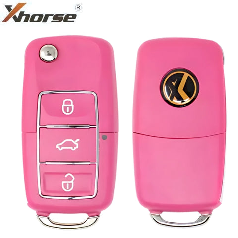 Xhorse XKB502EN Volkswagen B5 Universal Wired Remote Key in Pink with 3 Buttons - Lock, Unlock, and Trunk