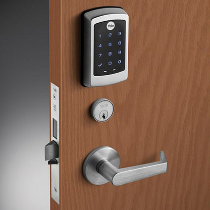 Accentra (Formerly Yale) - NTM628 - NR nexTouch - Sectional Mortise lock - Augusta Lever - Capacitive Touchscreen - Non-Handed - Satin Chrome - 626/US26D