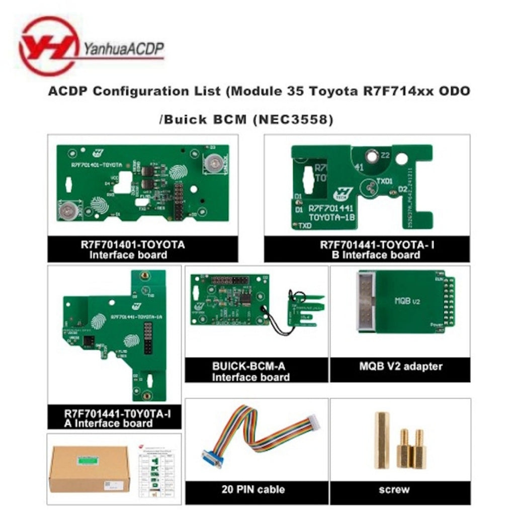 Yanhua - ACDP - Module 35 for Toyota R7F714xx ODOBuick BCM Mileage Correction + Module 41 Toyota R7F7014xxS6J3xxODO OBDCAN Mileage Correction