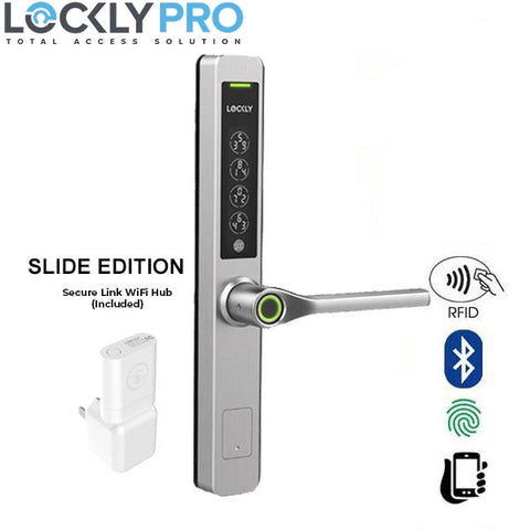 Lockly Pro Guard - Pgd228Wslss Slide Edition Narrow Stile Athena Biometric Electronic Double Hook