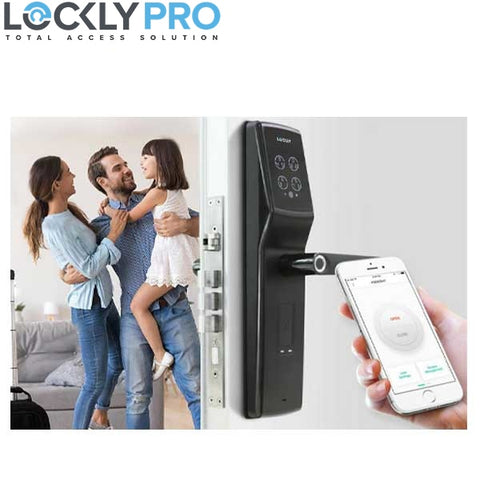 Lockly Pro - PGD829BFSG - Quote Series - Secure Lux - Mortise Smart Lock  - Fingerprint Reader - RFID Card - Bluetooth - Space Grey
