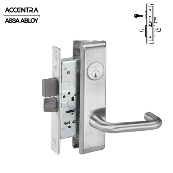 Accentra (Formerly Yale) - CRCN8822FL - Mortise Lock - Dormitory - Single Cylinder - Satin Chrome - Fire Rated - Grade 1