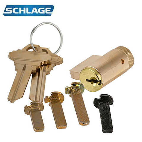 Schlage -  Key-In-lever Cylinder - 6 Pin - C123 Keyway - 0 Bitted - Satin Brass - Grade 1