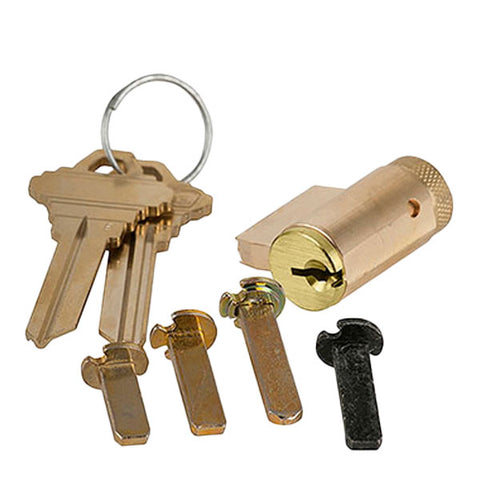 Schlage - Key-in-Lever Cylinder - 6-pin - S123 Keyway - 0 Bitted - Satin Brass - Grade 1