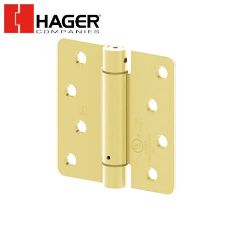 Hager - 1751 - Round Corner 1/4" Radius - Spring Hinge with Fasteners - Optional Size - Optional Finish