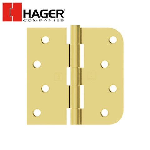 Hager - 1816 - Full Mortise - 5-Knucke - Square Corner x 5/8" Radius - Plain Bearing With Fasteners - 4" x 4" - Optional Finish