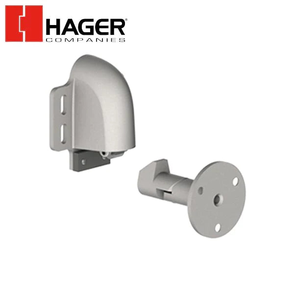 Hager - 327W - Automatic Wall Stop & Holder - Satin Chrome