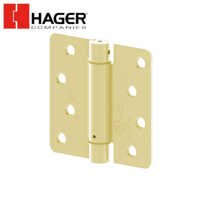 Hager - 1751 - Round Corner 1/4" Radius - Spring Hinge with Fasteners - Optional Size - Optional Finish