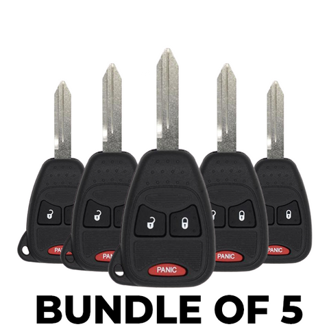 5 x 2004-2017 Chrysler Dodge Jeep / 3-Button Remote Head Key / OHT692427AA (BUNDLE OF 5) - UHS Hardware