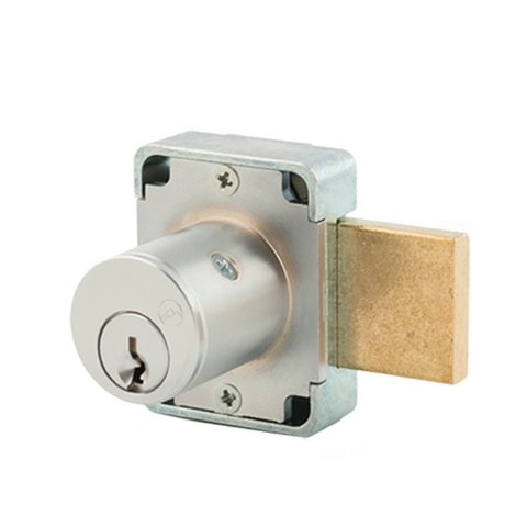 Olympus - 100M - Cabinet Door Deadbolt Lock - MRI Series - Standard Bolt - Key Retaining - 26D - Satin Chrome - Optional Keying - Grade 1 - UHS Hardware