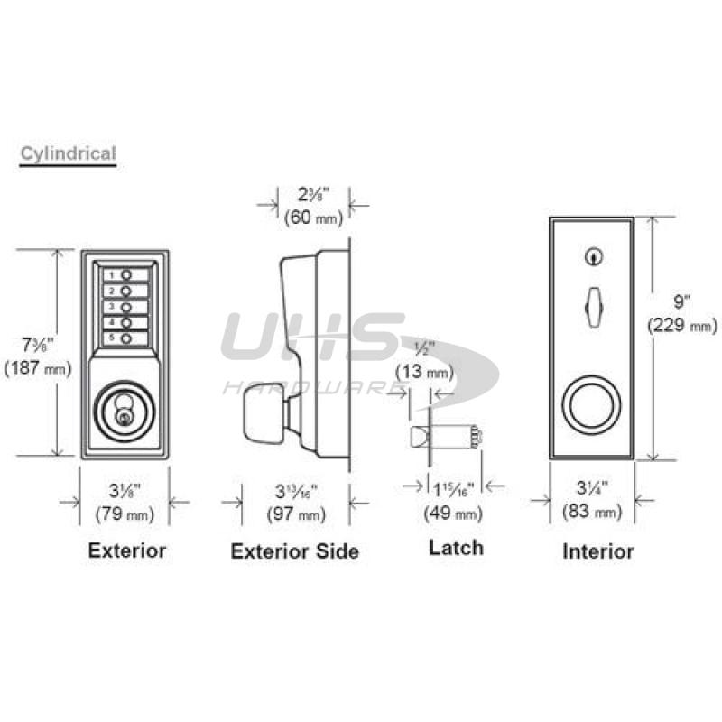 Simplex 1021B Pushbutton Lock with Knob - 26D - Combination Entry & Best IC Core (SFIC) - 626 - Satin Chrome w/ Key Override - UHS Hardware