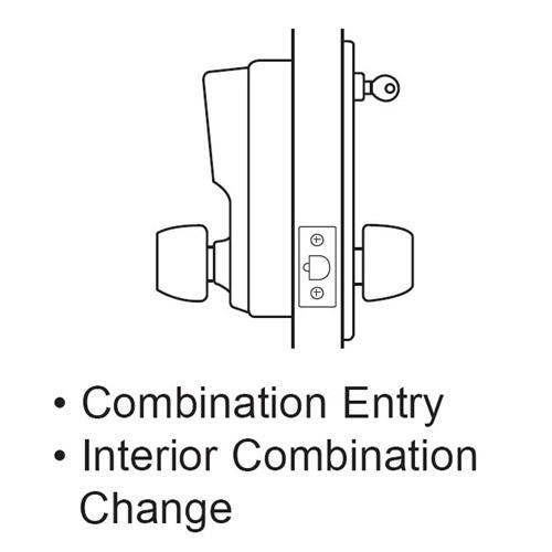 Simplex - 1011 - Mechanical Pushbutton Cylindrical Lever Lock - 2¾