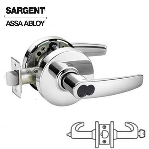 Sargent - 10G05 - Mechanical Cylindrical Lock - L Rose / B Lever - Entrance Office -  LFIC Removable Core - 26D - Satin Chrome - Grade 1 - UHS Hardware