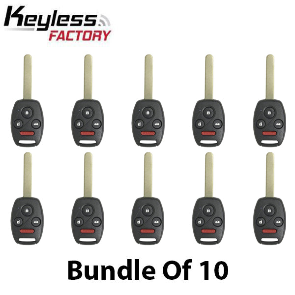 2008-2014 Honda Acura / 4-Button Remote Head Key / MLBHLIK-1T / (AFTERMARKET) (Bundle of 10) - UHS Hardware
