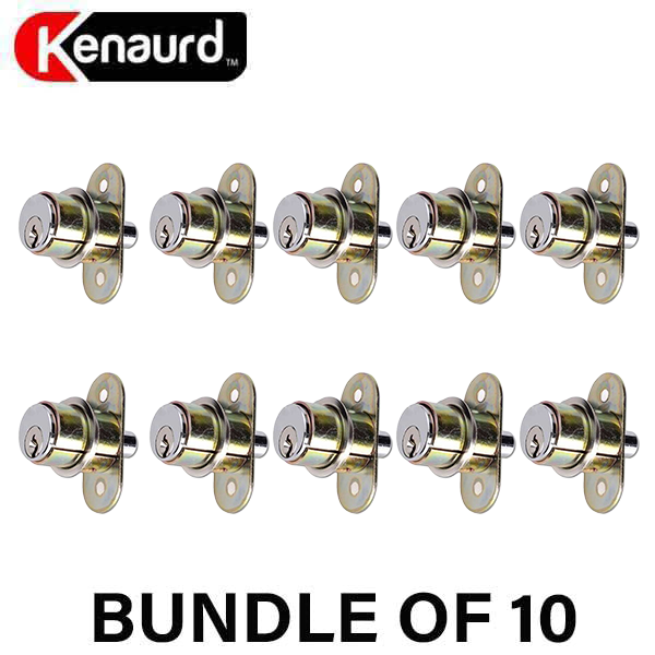 Kenaurd - Flush Mount Plunger Lock - Satin Chrome (BUNDLE OF 10) - UHS Hardware