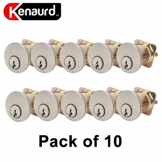 10 x Premium Rim Cylinders - 26D Satin Chrome - SC1 - UHS Hardware