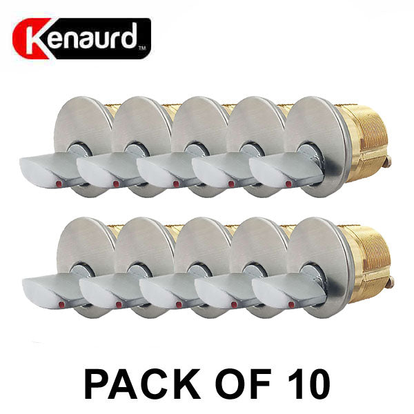 10 x Premium Thumb-Turn Mortise Cylinder - 1-1/8" - 26D - Satin Chrome (Pack of 10) - UHS Hardware