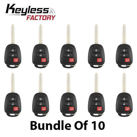 10 x 2012-2017 Toyota Prius / 3-Button Remote Head Key / HYQ12BDM (G Chip) (AFTERMARKET) (Bundle of 10) - UHS Hardware