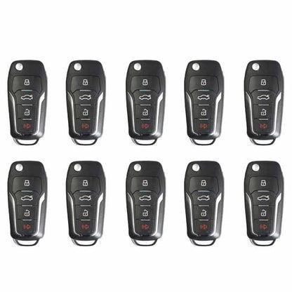 Xhorse VVDI Super Remote / Ford Style / 4-Button Universal Flip Key w/ Super Chip (Pack of 10) - UHS Hardware