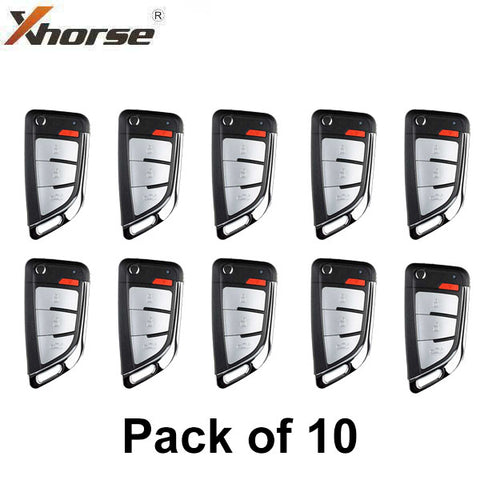 Xhorse - XEKF20EN - Super Remote / Knife Type / 4-Button Universal Flip Key / VVDI Super Chip for VVDI Tools (Pack of 10) - UHS Hardware