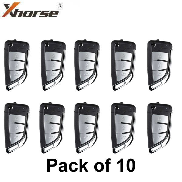 Xhorse - XEKF21EN - Super Remote / Knife Type / 3-Button Universal Flip Key / VVDI Super Chip for VVDI Tools (BUNDLE OF 10) - UHS Hardware