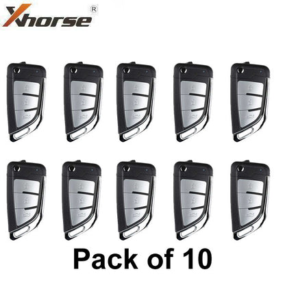 Xhorse - XEKF21EN - Super Remote / Knife Type / 3-Button Universal Flip Key / VVDI Super Chip for VVDI Tools (BUNDLE OF 10) - UHS Hardware