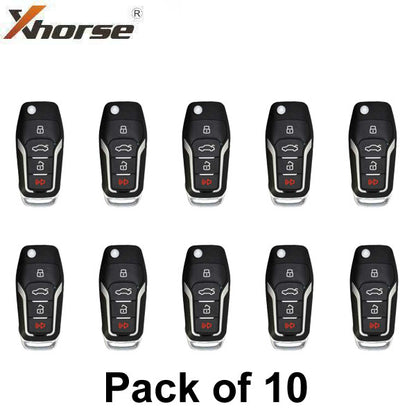 Ford Style / 4-Button Universal Remote Key for VVDI Key Tool (Wired) (Pack of 10) - UHS Hardware