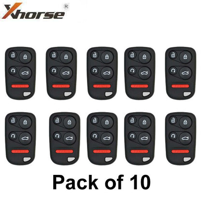 Honda Style / 5-Button Universal Remote w/ Remote Start for VVDI Key Tool (Wired) (Pack of 10) - UHS Hardware