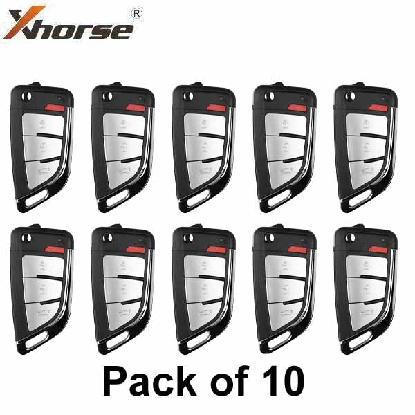 Xhorse - Knife Style / 4-Button Universal Remote Flip Key for VVDI Key Tool (Wired) (Pack of 10) - UHS Hardware