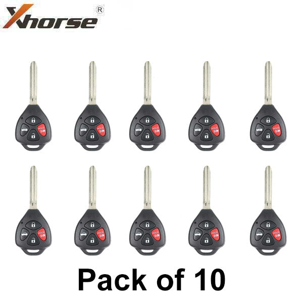 Xhorse - Toyota Style / 4-Button Universal Remote Head Key for VVDI Key Tools (Wired) (Pack of 10) - UHS Hardware