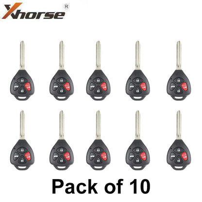 Xhorse - Toyota Style / 4-Button Universal Remote Head Key for VVDI Key Tools (Wired) (Pack of 10) - UHS Hardware